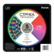 світлодіодна стрічка Feron LS606 12В 14.4Вт RGB