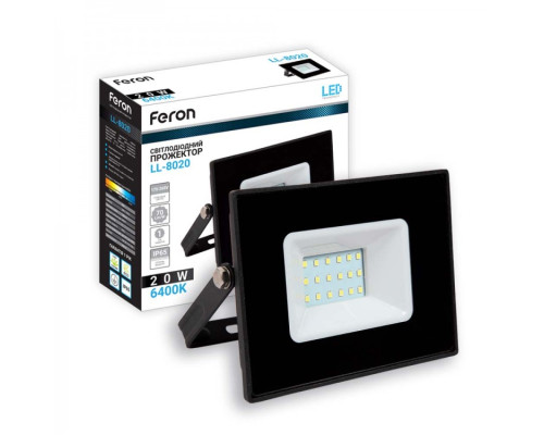 Светодиодный прожектор Feron LL-8020 20Вт 6400K черный