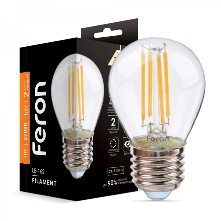 світлодіодна лампа Feron Filament LB-162 7Вт E27 2700K · Feron · feron-40088