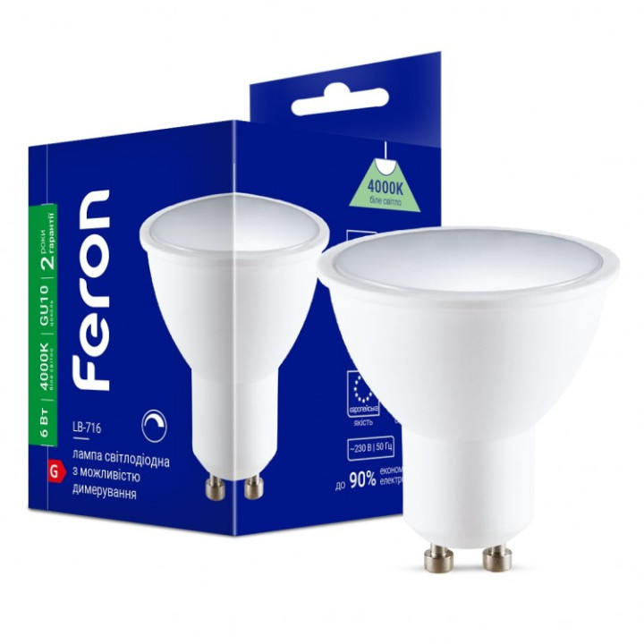 світлодіодна лампа Feron LB-716 6Вт GU10 4000K · Feron · feron-80867