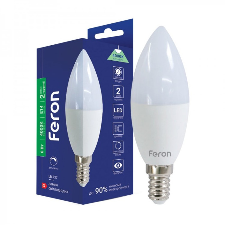 світлодіодна лампа Feron LB-737 6Вт E14 4000K · Feron · feron-80869