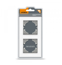 Рамка біле скло на 2 місця вертикальна VIDEX BINERA