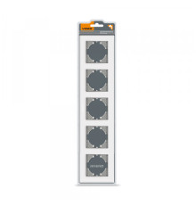 Рамка біле скло на 5 місць горизонтальна VIDEX BINERA