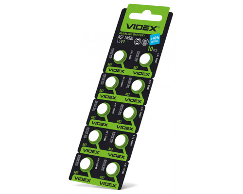 Батарейка годинникова Videx AG 7/LR926 BLISTER CARD 10 шт
