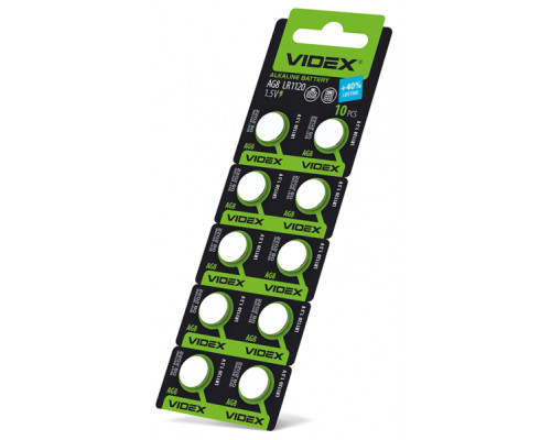Батарейка годинникова Videx AG 8/LR1120 BLISTER CARD 10 шт