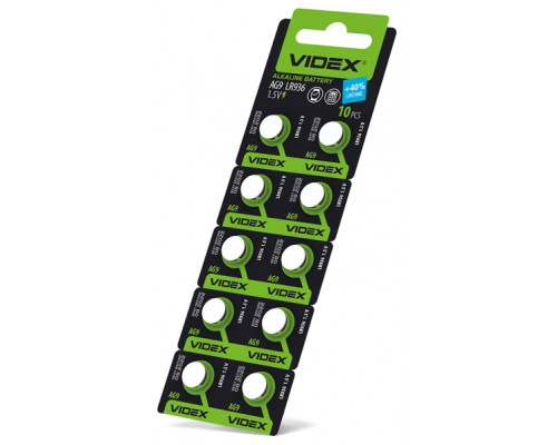Батарейка годинникова Videx AG 9/LR936 BLISTER CARD 10 шт