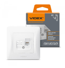 Розетка CAT6 одинарна комп'ютерна біла VIDEX BINERA