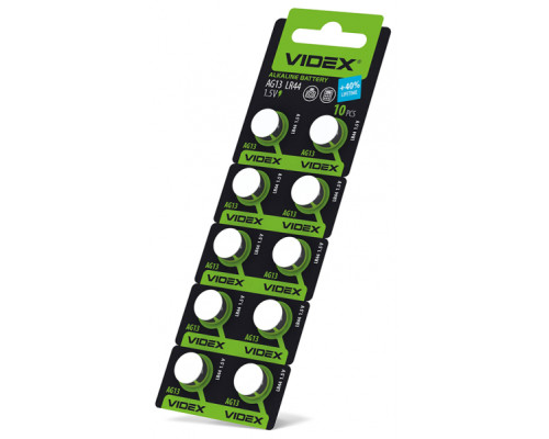 Батарейка годинникова Videx AG13/LR44 BLISTER CARD 10 шт