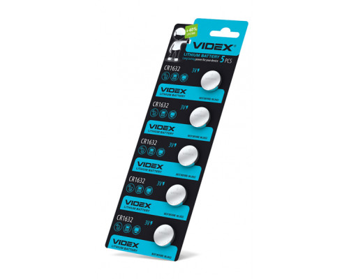 Батарейка літієва Videx CR1632 5шт BLISTER CARD