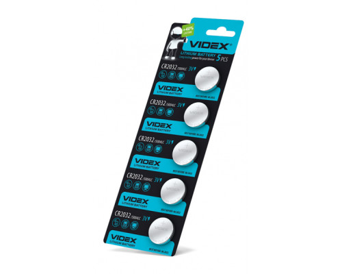 Батарейка літієва Videx CR2032 5шт BLISTER CARD