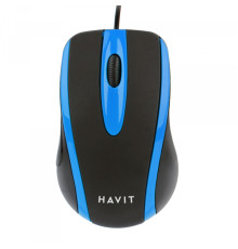 Дротова миша HAVIT HV-MS753 USB Black/Blue (1000 DPI, 3 кл)