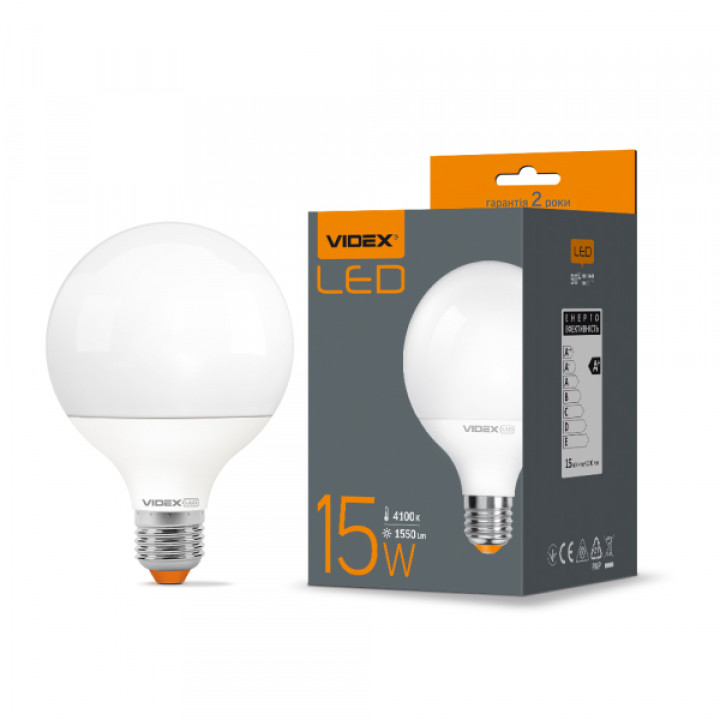 LED лампа VIDEX  G95e 15W E27 4100K · VIDEX · 24865