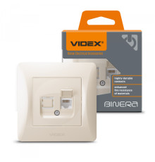 Розетка CAT6 одинарна комп'ютерна кремова VIDEX BINERA