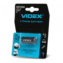 Батарейка літієва Videx CR123A 1шт BLISTER CARD · VIDEX · 23459