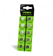 Батарейка годинникова Videx AG13/LR44 BLISTER CARD 10 шт