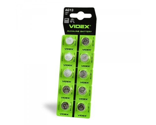 Батарейка годинникова Videx AG13/LR44 BLISTER CARD 10 шт