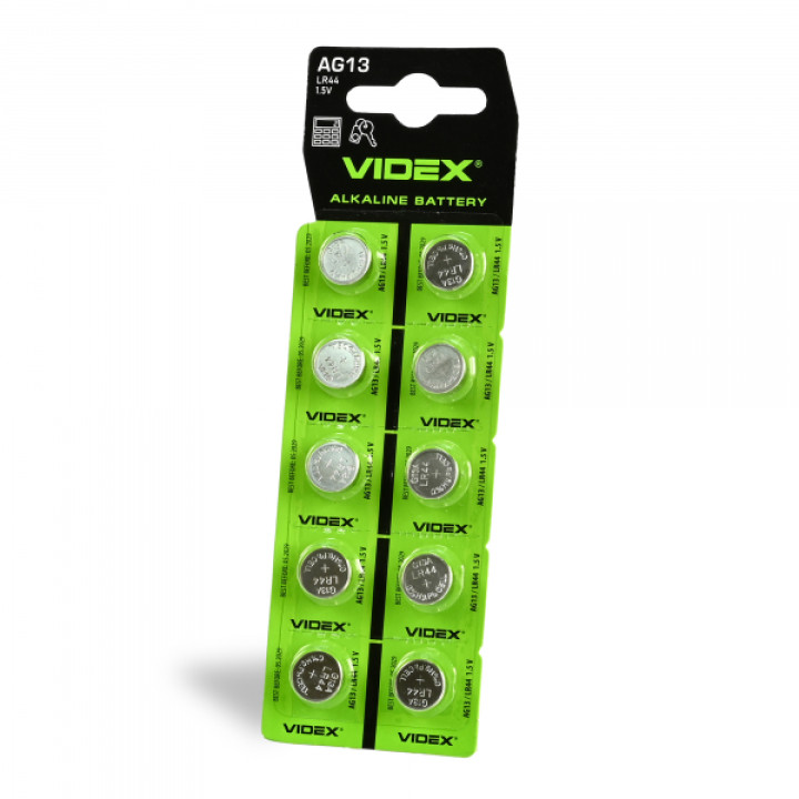 Батарейка годинникова Videx AG13/LR44 BLISTER CARD кратно 10 шт · VIDEX · 23272