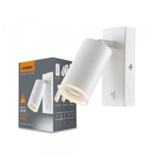 Світильник VIDEX під лампу GU10 SPF05E настінний з кнопкою білий