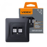 Розетка CAT6+CAT3 подвійна чорний графіт VIDEX BINERA · VIDEX · 24574