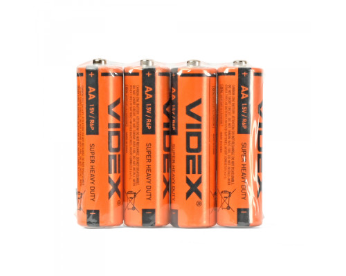 Батарейка сольова Videx R6P/AA 4шт SHRINK