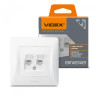 Розетка CAT6+CAT6 подвійна комп'ютерна біла VIDEX BINERA · VIDEX · 25082