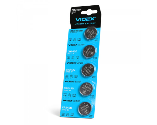 Батарейка літієва Videx CR2430 5шт BLISTER CARD