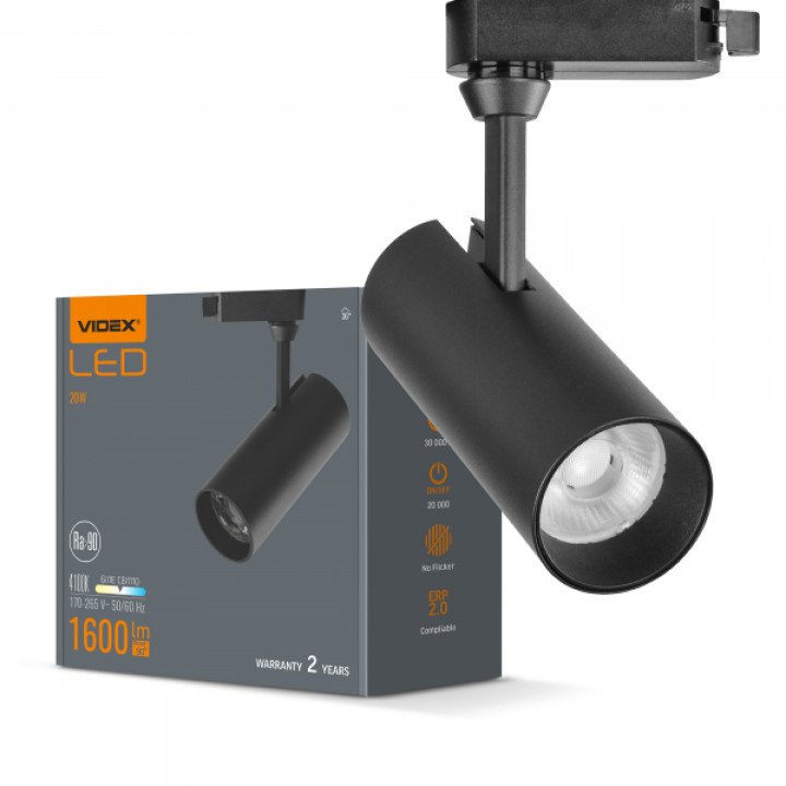 LED світильник трековий VIDEX 20W 4100K чорний · VIDEX · 25912