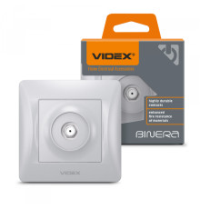 Розетка SAT одинарна супутникова срібний шовк VIDEX BINERA