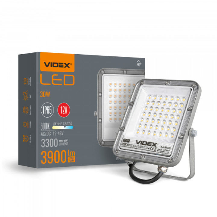 LED прожектор PREMIUM VIDEX F2 30W 5000K AC/DC12-48V · VIDEX · 25960