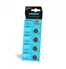 Батарейка літієва Videx CR1616 5шт BLISTER CARD
