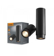 Світильник VIDEX під лампу GU10 SPF07 накладний поворотний подвійний чорний