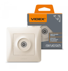 Розетка TV одинарна телевізійна кремова VIDEX BINERA