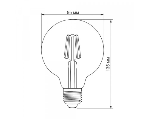 LED лампа TITANUM  Filament G95 6W E27 2200K бронза