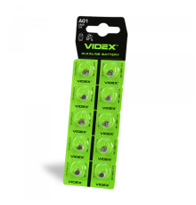 Батарейка годинникова Videx AG 1/LR621 BLISTER CARD 10 шт