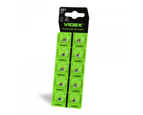 Батарейка годинникова Videx AG 1/LR621 BLISTER CARD 10 шт