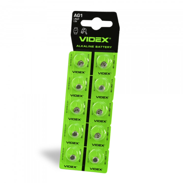 Батарейка годинникова Videx AG 1/LR621 BLISTER CARD кратно 10 шт · VIDEX · 23265