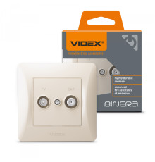 Розетка TV+SAT кінцева кремова VIDEX BINERA
