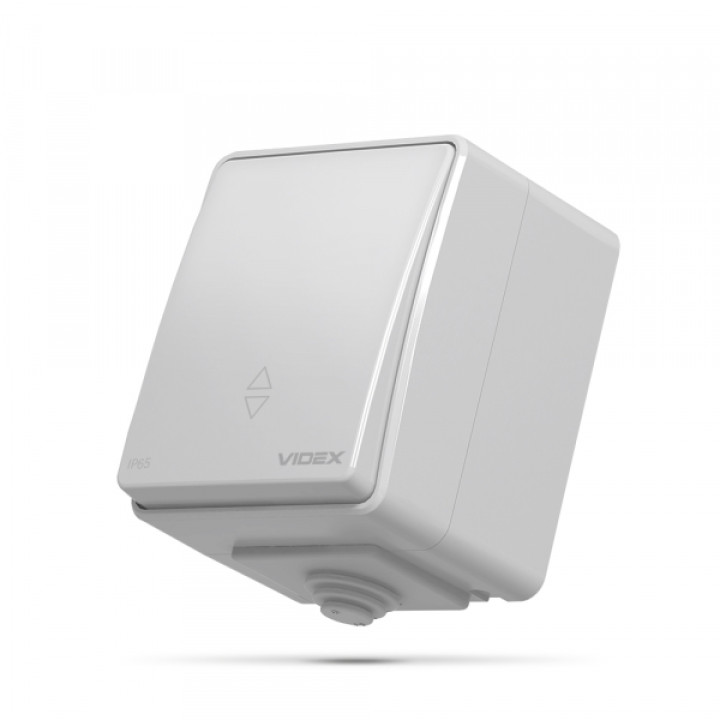 IP65 Вимикач зовнішній одноклавішний прохідний сірий VIDEX BINERA · VIDEX · 25380
