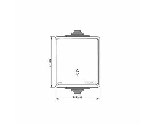 IP65 Вимикач зовнішній одноклавішний прохідний сірий VIDEX BINERA