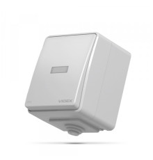 IP65 Вимикач зовнішній одноклавішний із підсвіткою сірий VIDEX BINERA