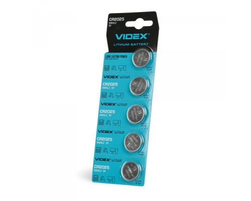 Батарейка літієва Videx CR2025 5шт BLISTER CARD