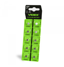 Батарейка годинникова Videx AG 4/LR626 BLISTER CARD 10 шт