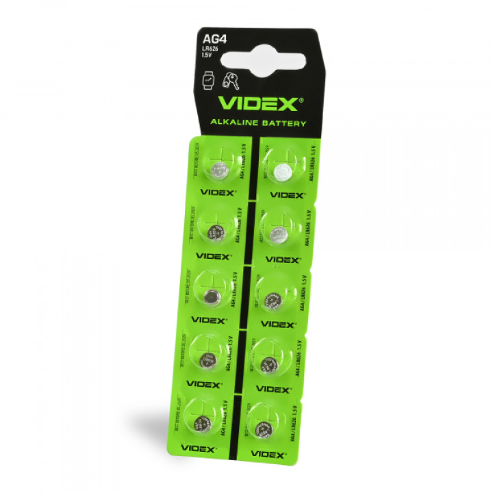 Батарейка годинникова Videx AG 4/LR626 BLISTER CARD кратно10 шт · VIDEX · 23267