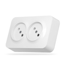 IP20 Розетка зовнішня подвійна біла VIDEX BINERA