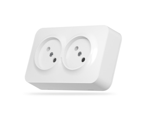 IP20 Розетка зовнішня подвійна біла VIDEX BINERA