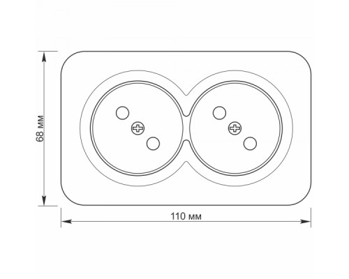IP20 Розетка зовнішня подвійна біла VIDEX BINERA