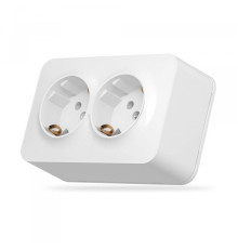 IP20 Розетка зовнішня подвійна із заземленням біла VIDEX BINERA