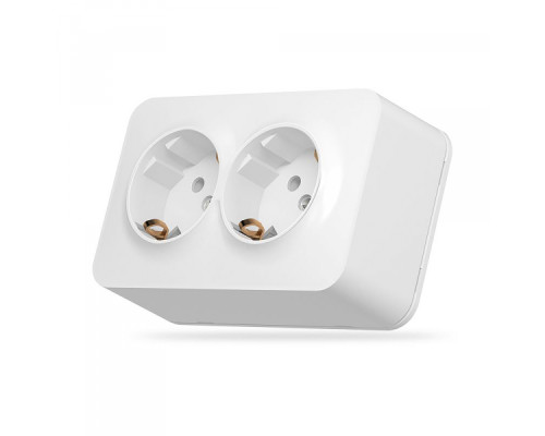 IP20 Розетка зовнішня подвійна із заземленням біла VIDEX BINERA