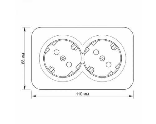 IP20 Розетка зовнішня подвійна із заземленням біла VIDEX BINERA