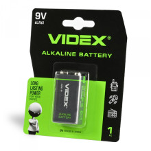 Батарейка лужна Videx 6LR61/9V (Крона) 1шт BLISTER · VIDEX · 23235